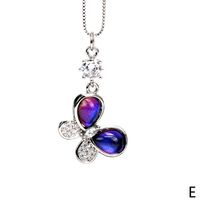 Zircon Butterfly Pendant Crystal Simple Sweater Collarbone Chain Necklace sku image 5