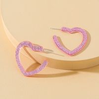 Trendy Fashion Sweet Acrylic Love Pink Girl Acetate Earrings sku image 1