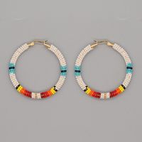 Bohemian Big Hoop Earrings Temperament Miyuki Color Rice Bead Earring sku image 1