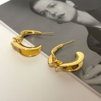 European American Niche Fashion Twist Simple Earrings sku image 1