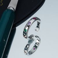 Ring Female New Korean Zircon Open Copper Ring sku image 2