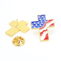 Creative American China Flag Drop Oil Five-star Red Flag Alloy Brooch sku image 9