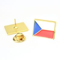 Creative American China Flag Drop Oil Five-star Red Flag Alloy Brooch sku image 12