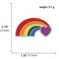 Broche De Aleación De Bandera Colorida De Dibujos Animados Gay Del Orgullo Del Arco Iris En Forma De Corazón sku image 2
