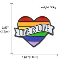 Heart-shaped Rainbow Pride Gay Cartoon Colorful Banner Alloy Brooch sku image 41