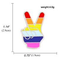 Cute Classic Style Rainbow Heart Shape Alloy Enamel Women's Brooches sku image 9