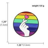 Broche De Aleación De Bandera Colorida De Dibujos Animados Gay Del Orgullo Del Arco Iris En Forma De Corazón sku image 39