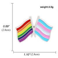 Heart-shaped Rainbow Pride Gay Cartoon Colorful Banner Alloy Brooch sku image 11