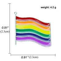 Heart-shaped Rainbow Pride Gay Cartoon Colorful Banner Alloy Brooch sku image 12