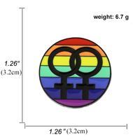 Heart-shaped Rainbow Pride Gay Cartoon Colorful Banner Alloy Brooch sku image 40