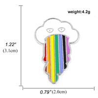 Heart-shaped Rainbow Pride Gay Cartoon Colorful Banner Alloy Brooch sku image 16