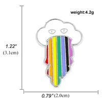 Heart-shaped Rainbow Pride Gay Cartoon Colorful Banner Alloy Brooch sku image 16