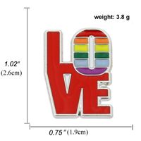Heart-shaped Rainbow Pride Gay Cartoon Colorful Banner Alloy Brooch sku image 17