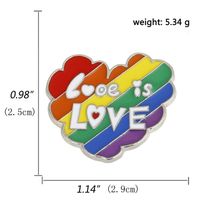 Heart-shaped Rainbow Pride Gay Cartoon Colorful Banner Alloy Brooch sku image 19