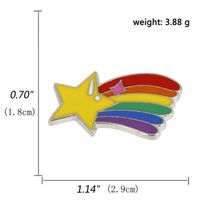 Heart-shaped Rainbow Pride Gay Cartoon Colorful Banner Alloy Brooch sku image 20