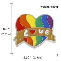 Broche En Alliage De Bannière Colorée De Dessin Animé Gay Rainbow Pride En Forme De Coeur sku image 22
