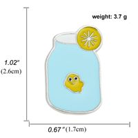 Cartoon Fish Tank Bottle Wine Bottle Lemon Drink Combination Cute Dripping Oil Alloy Brooch sku image 2