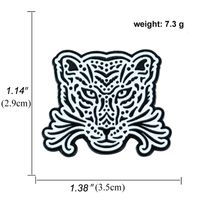 New Geometric Animal Pattern Tiger Cartoon Lion Wolf Alloy Brooch sku image 2