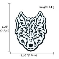 New Geometric Animal Pattern Tiger Cartoon Lion Wolf Alloy Brooch sku image 4