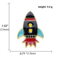Planet Astronaut Astronomical Telescope Spaceship Aircraft Drip Oil Alloy Brooch sku image 2
