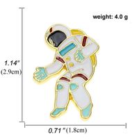 Planet Astronaut Astronomical Telescope Spaceship Aircraft Drip Oil Alloy Brooch sku image 8