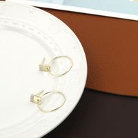 Simple Classic Light Luxury Geometric Hoop Copper Earrings main image 3
