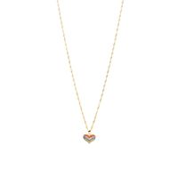 Copper Diamond Love Necklace Copper Pendant Water Wave Chain main image 6