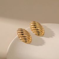 French Vintage Metal Premium Shell Threaded Stud Earrings main image 4