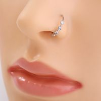 European And American Fashion C-shaped Micro-inlaid Zircon Nose Ring main image 3