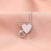 European And American Non-porous Puncture Stainless Steel Nose Ring Heart-shaped Nose Clip Nose Nail main image 4