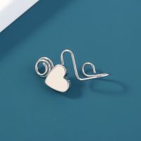 European And American Non-porous Puncture Stainless Steel Nose Ring Heart-shaped Nose Clip Nose Nail main image 6