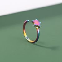 Fashion Geometric Stainless Steel Five-pointed Star Nose Ring main image 5