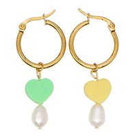 Bohemia Handmade Cute Love Freshwater Pearl Stainless Steel Earrings main image 6