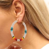 Bohemian Big Hoop Earrings Temperament Miyuki Color Rice Bead Earring main image 5