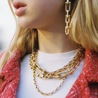 Stars Exaggerated Retro Trendy Hip-hop Thick U-shaped Clavicle Chain Necklace main image 3