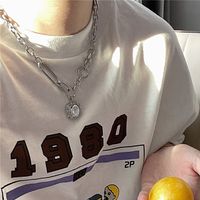Retro Gemstone Necklace Square Crystal Pendant Niche Sweater Chain main image 7