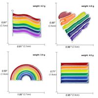 Heart-shaped Rainbow Pride Gay Cartoon Colorful Banner Alloy Brooch main image 3