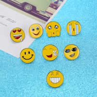 Creative Cartoon Smiley Face Funny Expression Dripping Oil Alloy Brooch main image 2