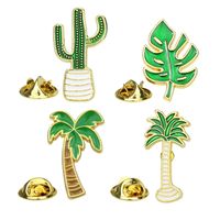 New Fashion Plant Coconut Tree Cactus Leaves Alloy Brooch Wholesale main image 3