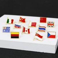 Creative American China Flag Drop Oil Five-star Red Flag Alloy Brooch main image 1