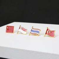 Creative American China Flag Drop Oil Five-star Red Flag Alloy Brooch main image 3