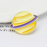 Planet Astronaut Astronomical Telescope Spaceship Aircraft Drip Oil Alloy Brooch main image 3