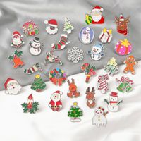 Santa Claus Christmas Snowman Dripping Oil Alloy Brooch main image 2