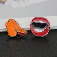 Korean Version Of Creative Sexy Red Lips Oil Drip Alloy Brooch main image 1