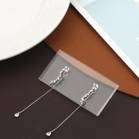 Simple Classic Diamond Pendant Elegant Slim Copper Earrings main image 1