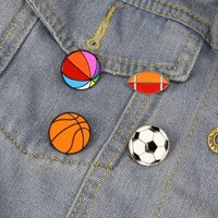 Drip Oil Football Brooch Basketball Souvenirs Corsage Collar Pin main image 1