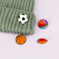 Drip Oil Football Brooch Basketball Souvenirs Corsage Collar Pin main image 3