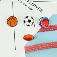 Drip Oil Football Brooch Basketball Souvenirs Corsage Collar Pin main image 4