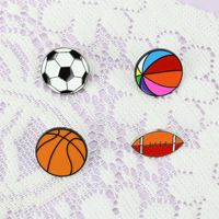 Drip Oil Football Brooch Basketball Souvenirs Corsage Collar Pin main image 5