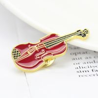 Exquisite Dripping Oil Violin Pins Brooches Musical Instrument Corsages main image 3